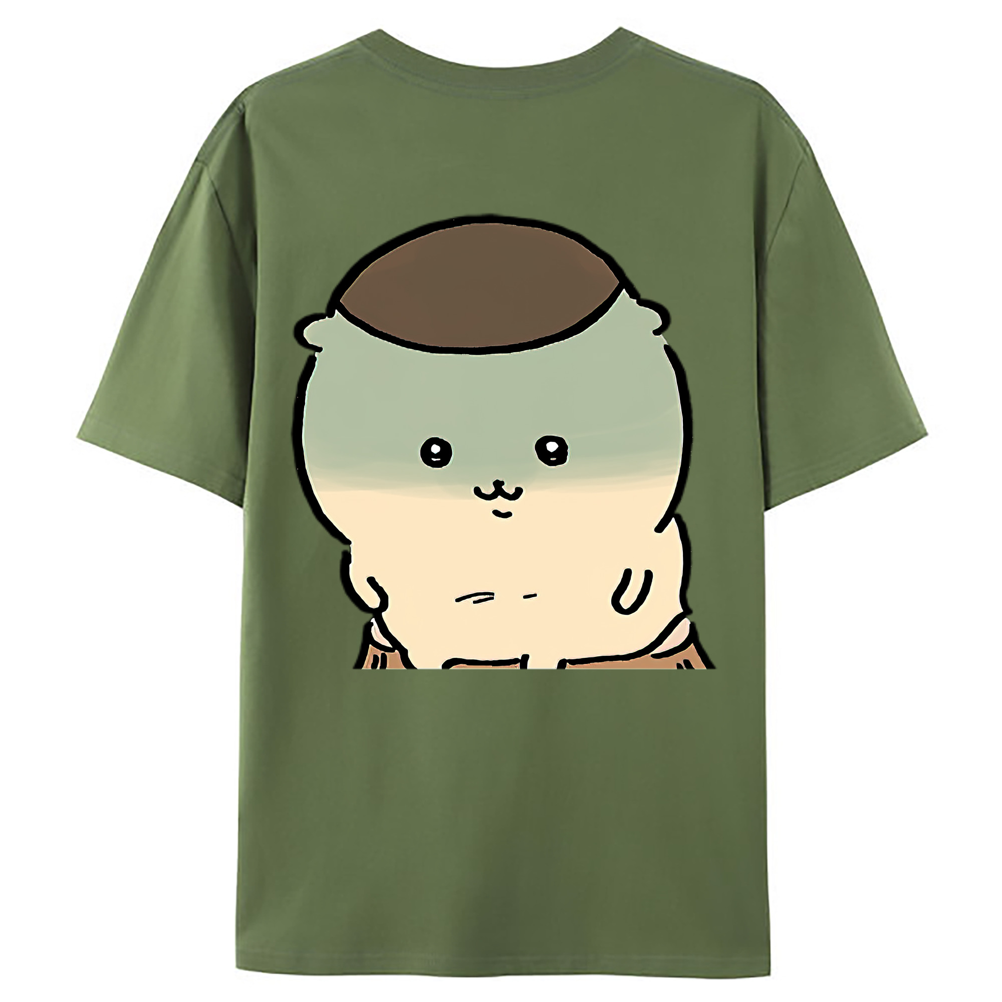 （画像用） ちいかわ くりまんじゅう Chii-kawa kuri manjū 綿100％ メンズ半袖Tシャツ（バックプリント） 通気性